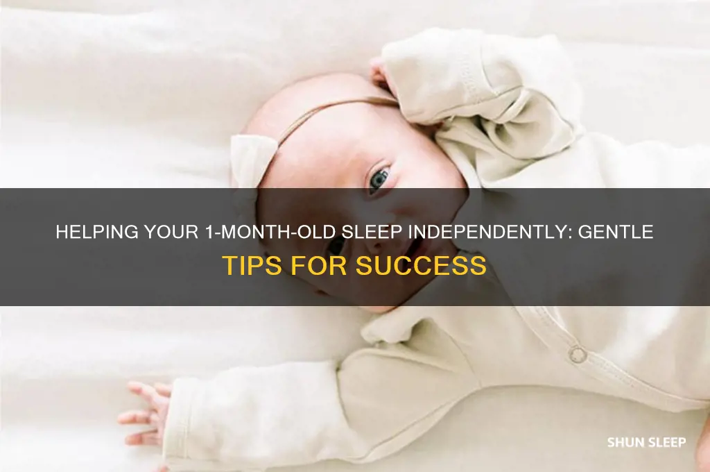how to get 1 month old to sleep alone