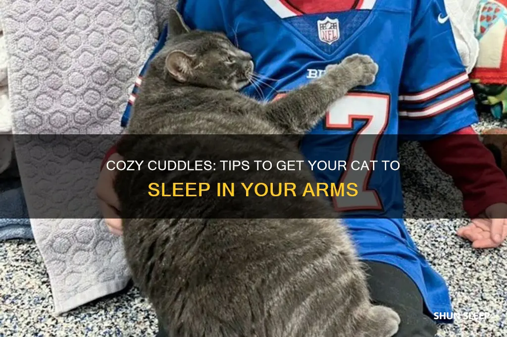 how to get a cat to sleep in your arms