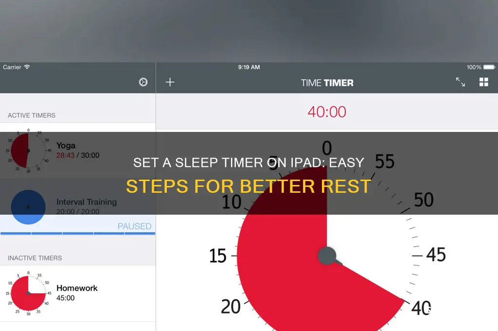 how to get a sleep timer on ipad