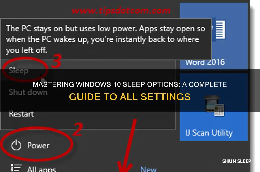 how to get all sleep option in windows 10