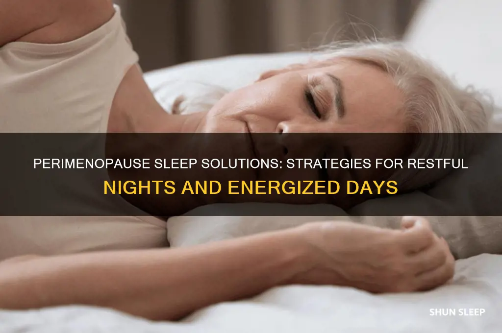 how to get better sleep during perimenopause