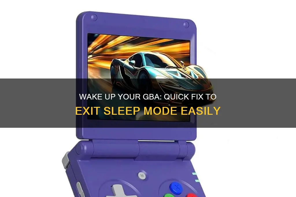 how to get gba out of sleep mode
