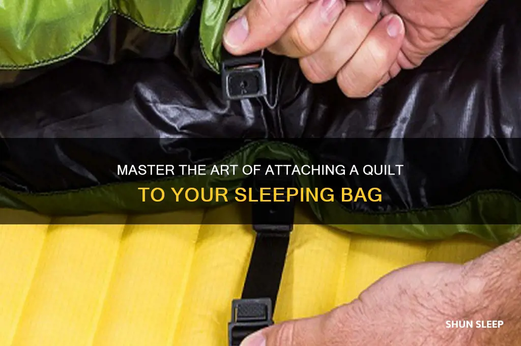 how to get into a quilt attaced to sleeping bad