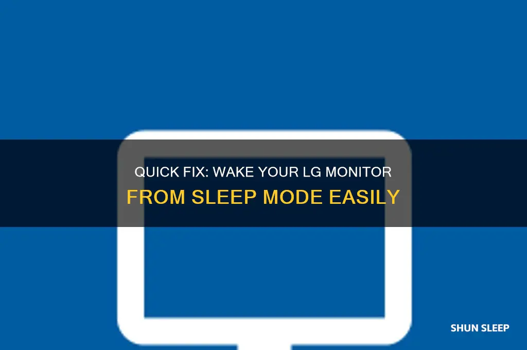 how to get lg monitor our of sleep mode
