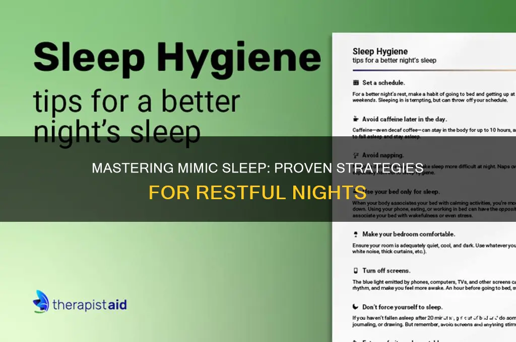 how to get mimics to sleep