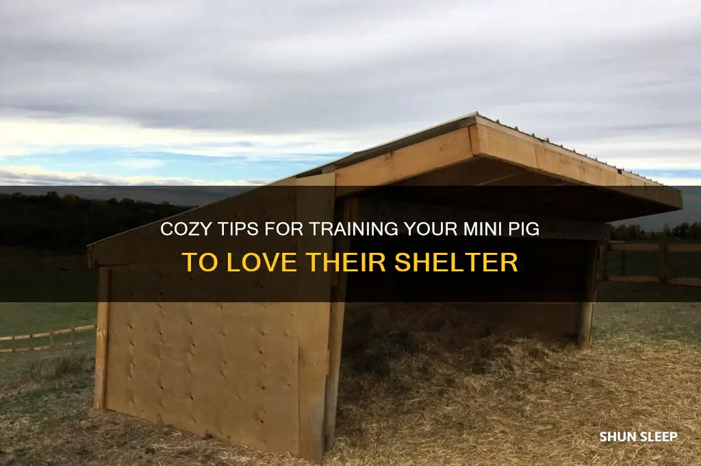 how to get mini pig to sleep in shelter