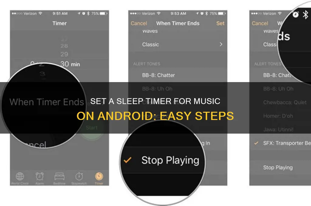 how to get music sleep timer on android
