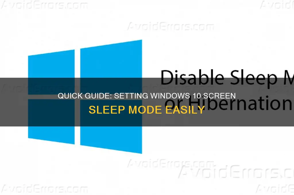 how to get my computer screen to sleep windows 10
