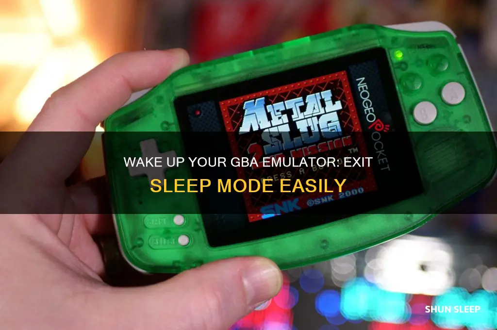 how to get out of sleep mode on gba emulator