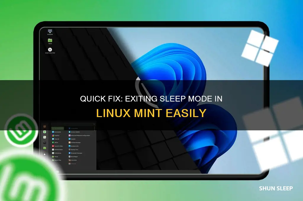 how to get out of sleep screen in linux mint