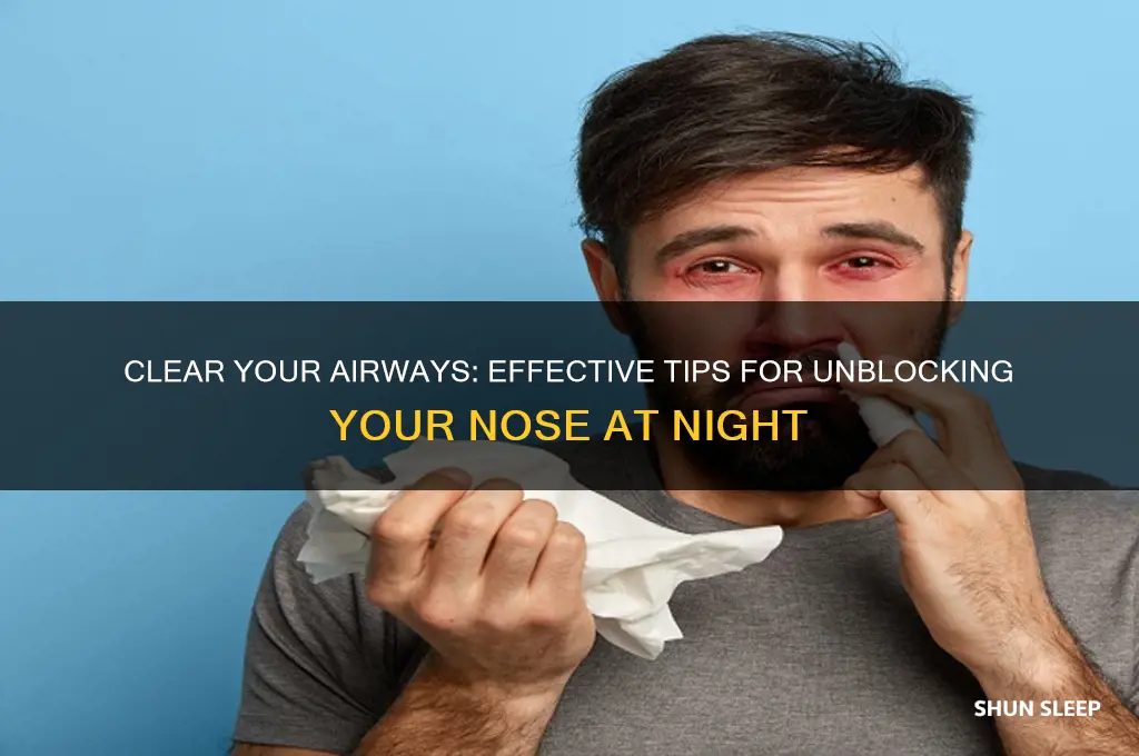how to get rid of a blocked nose during sleep