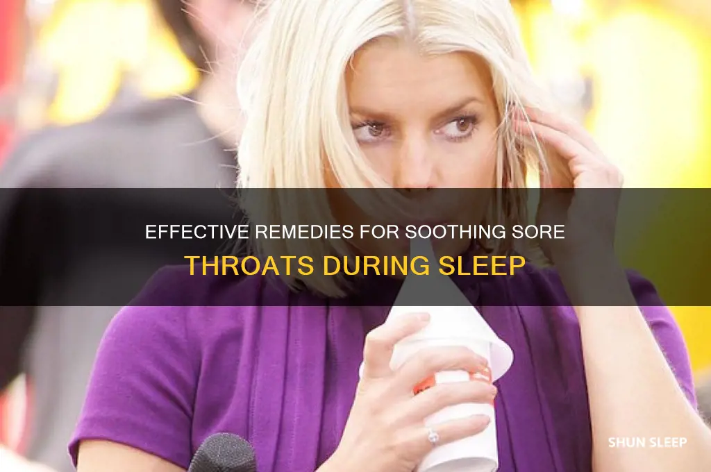 how to get rid of a sore throat while sleeping
