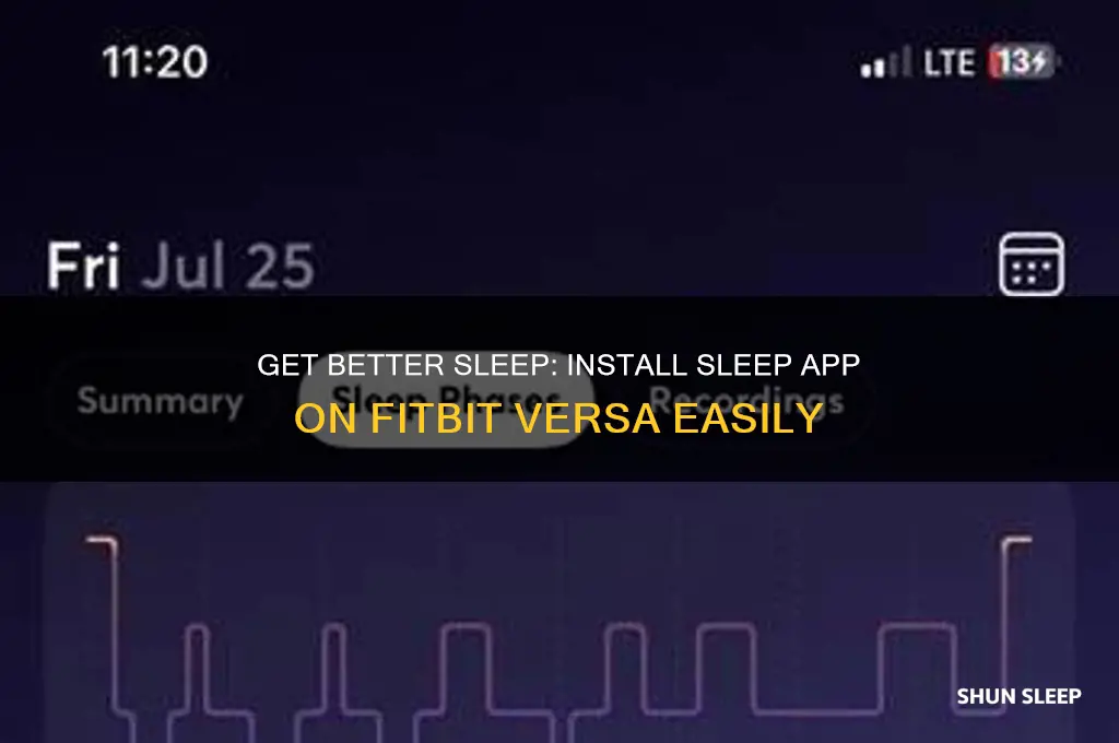 how to get sleep app on fitbit versa