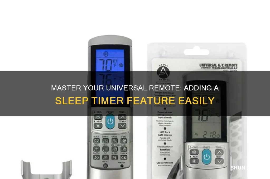 how to get sleep timer on a universal remote
