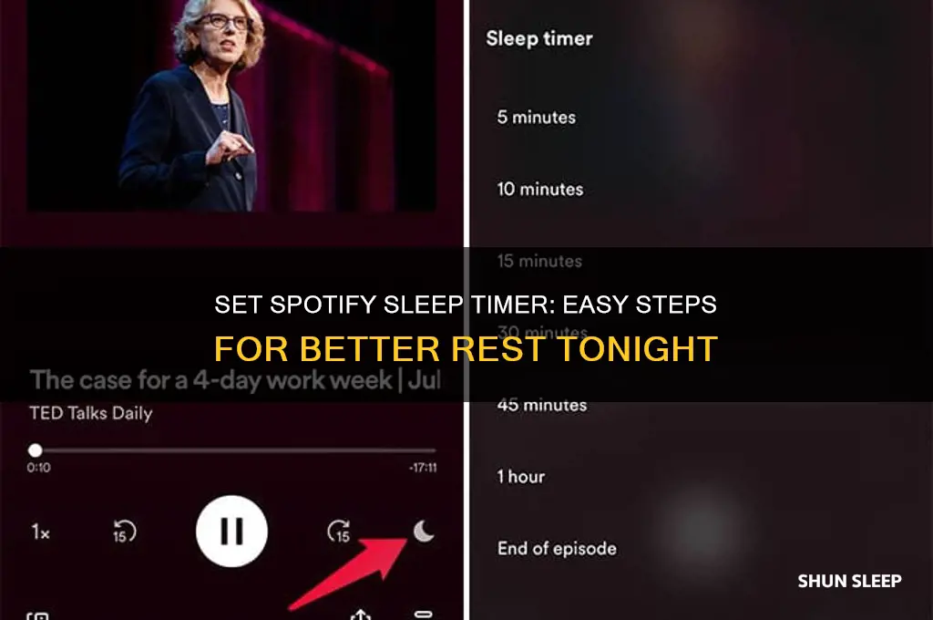 how to get sleep timer on spotify