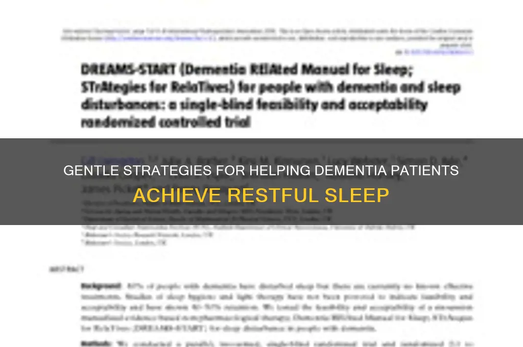 how to get someone to sleep with dementia