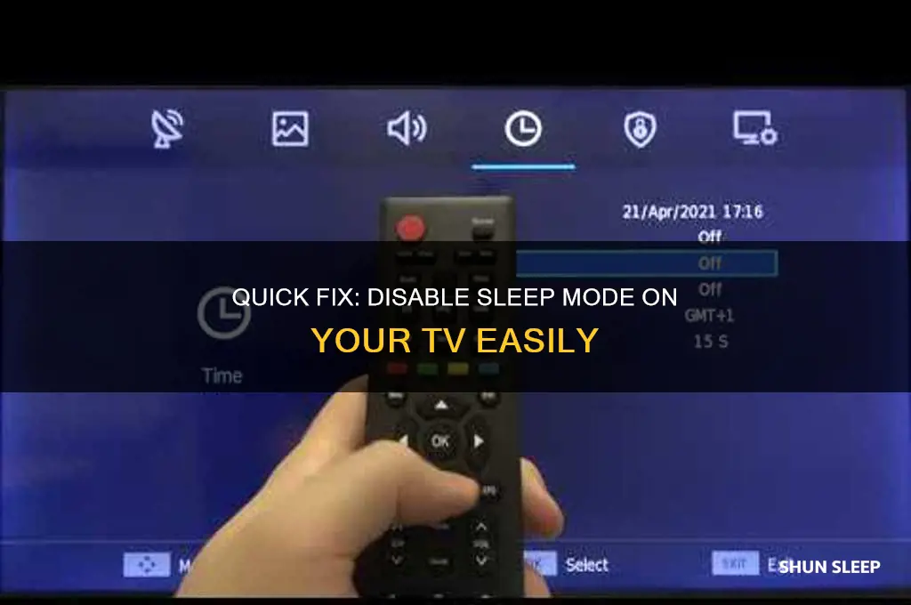 how to get the sleep mode off my tv