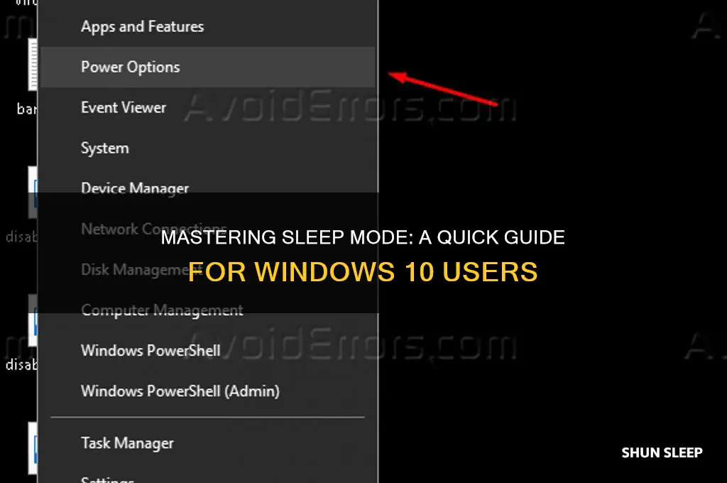 how to get the sleep mode windows 10
