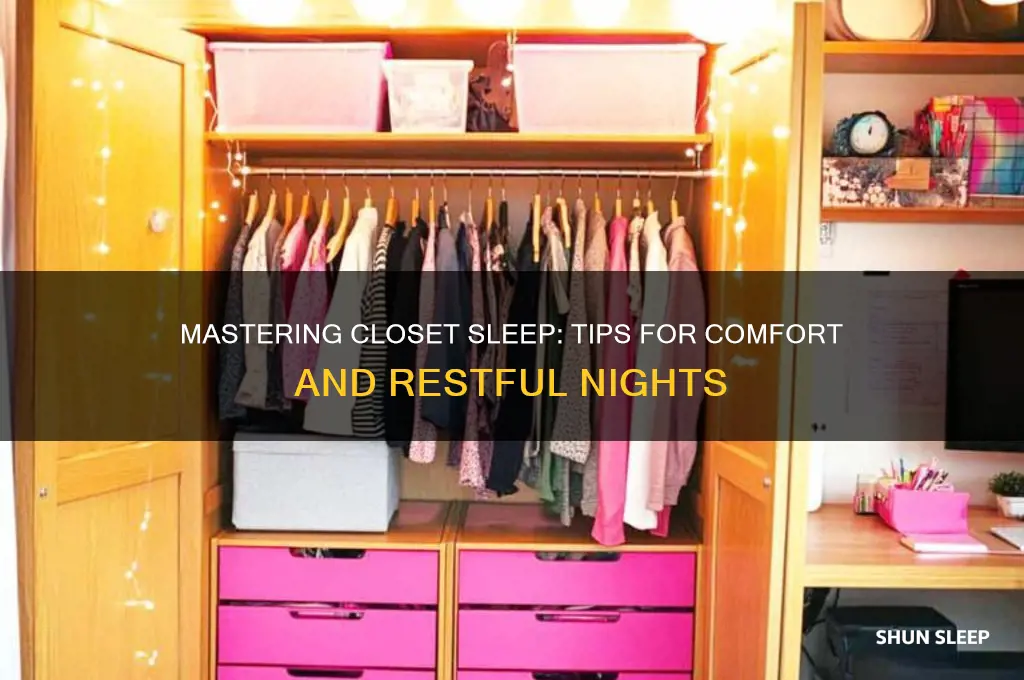 how to get used sleeping in the closet