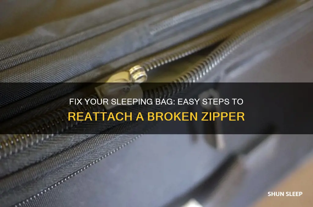 how to get zipper back on sleeping bag