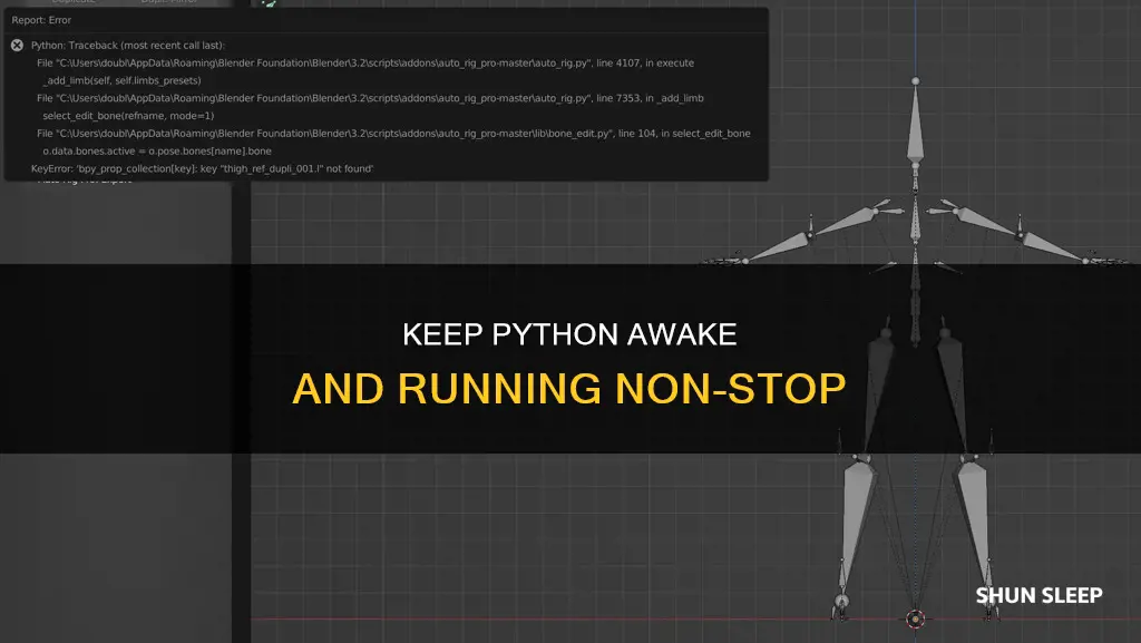 how to keep python script running without sleep