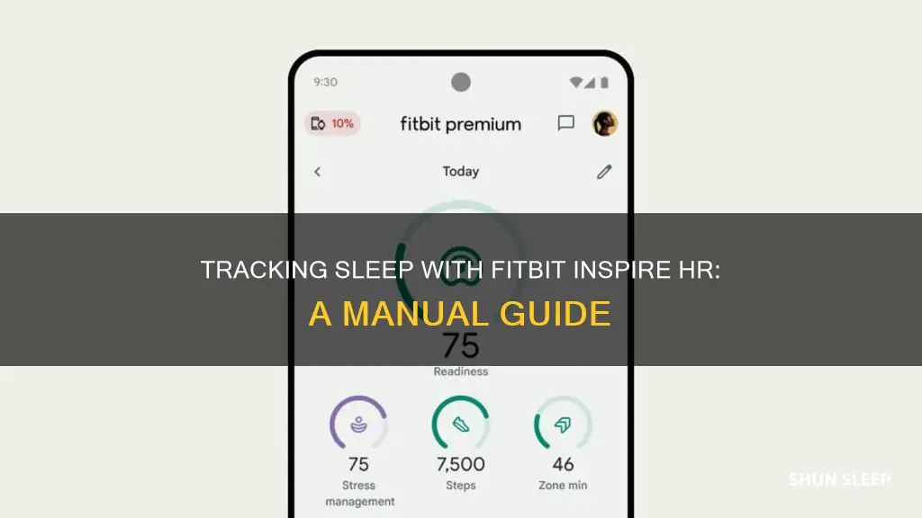 how to manually track sleep with fitbit inspire hr