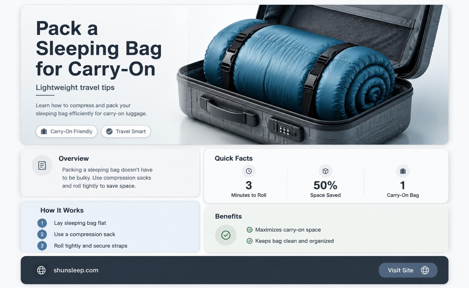 can a sleeping bag be a carry on