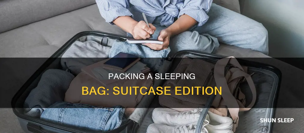how to pack a sleeping bag in a suitcase