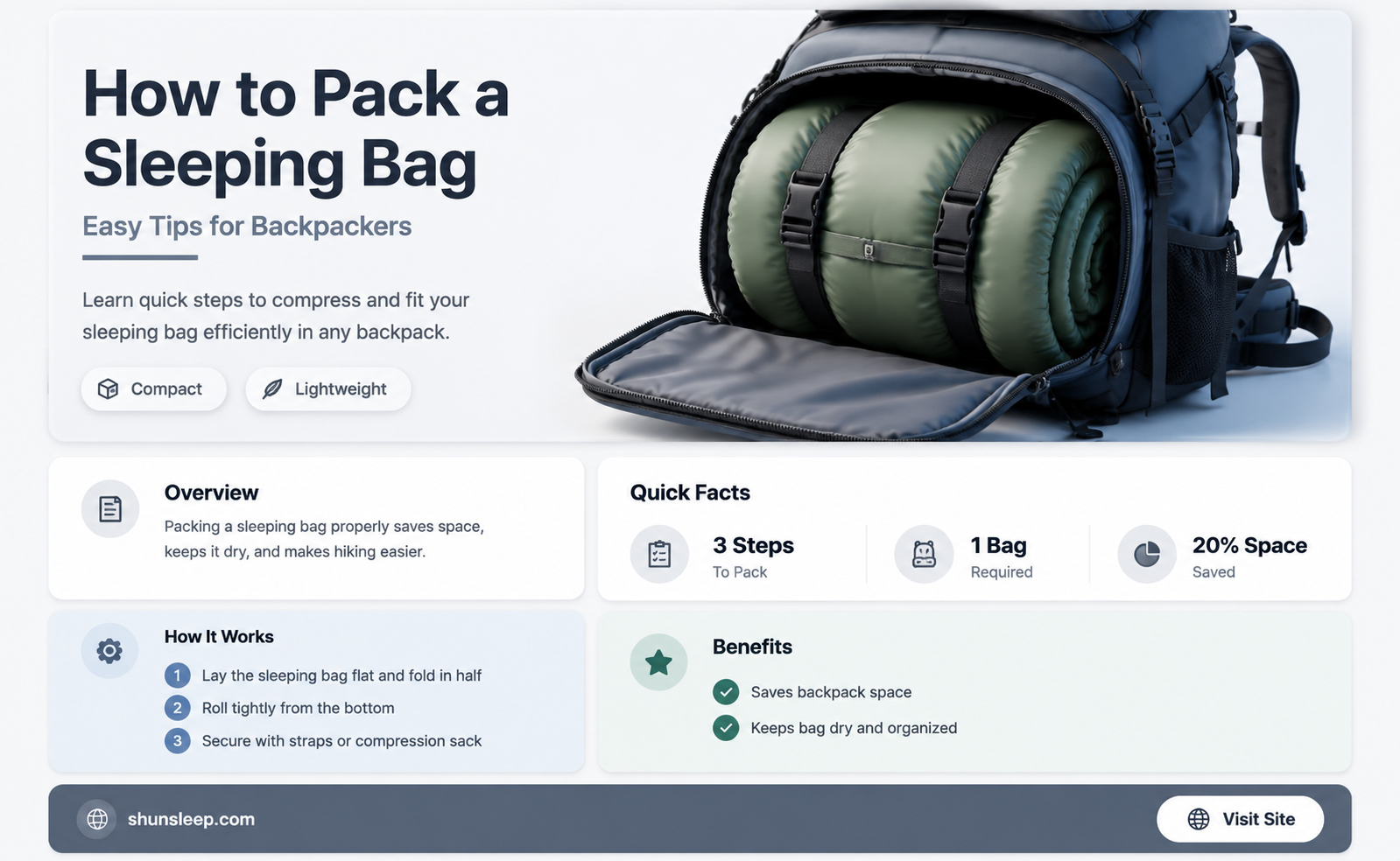 can a sleeping bag fit in a large backpack