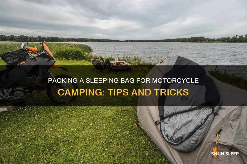 how to pack sleeping bag for motorcycle camping