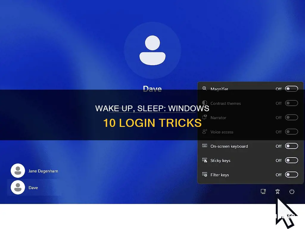 how to play windows login wake up sleep windows 10