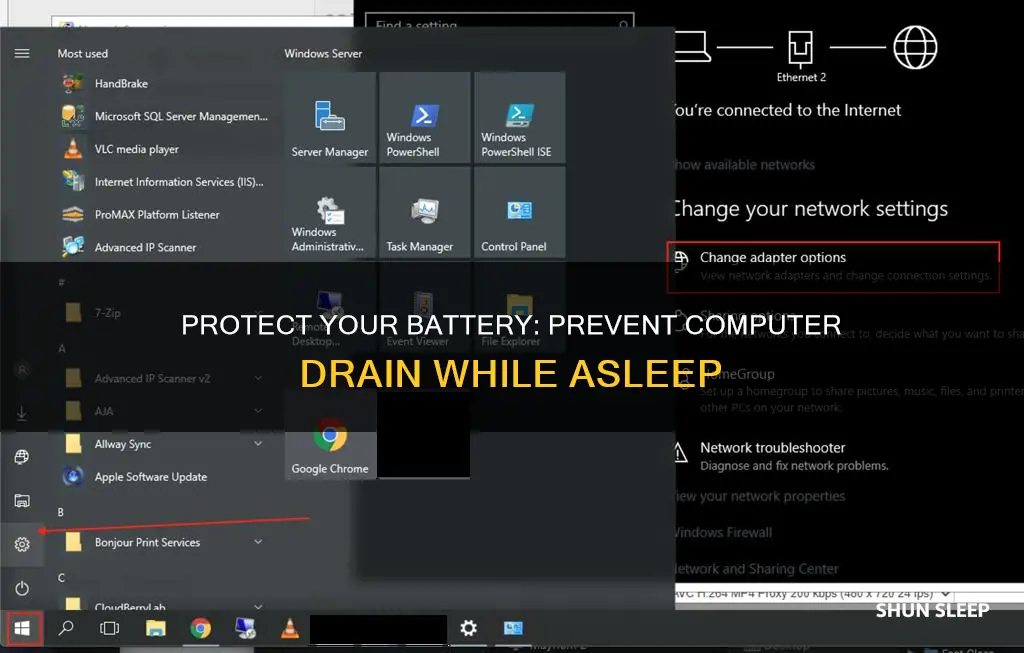 how to prevent computer from using battery while sleep