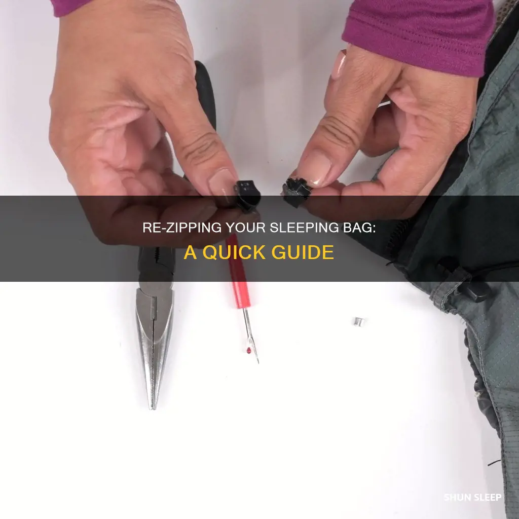 how to re zip a sleeping bag