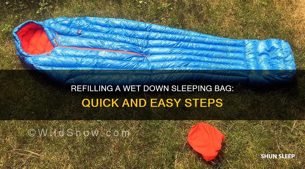 how to refill down sleeping bag wet