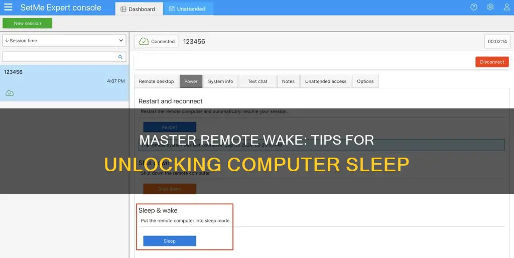 how to remotely wake a computer from sleep