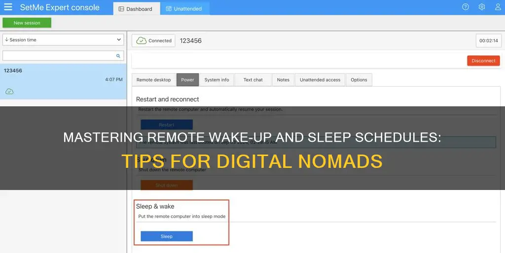 how to remotely wake up and sleep