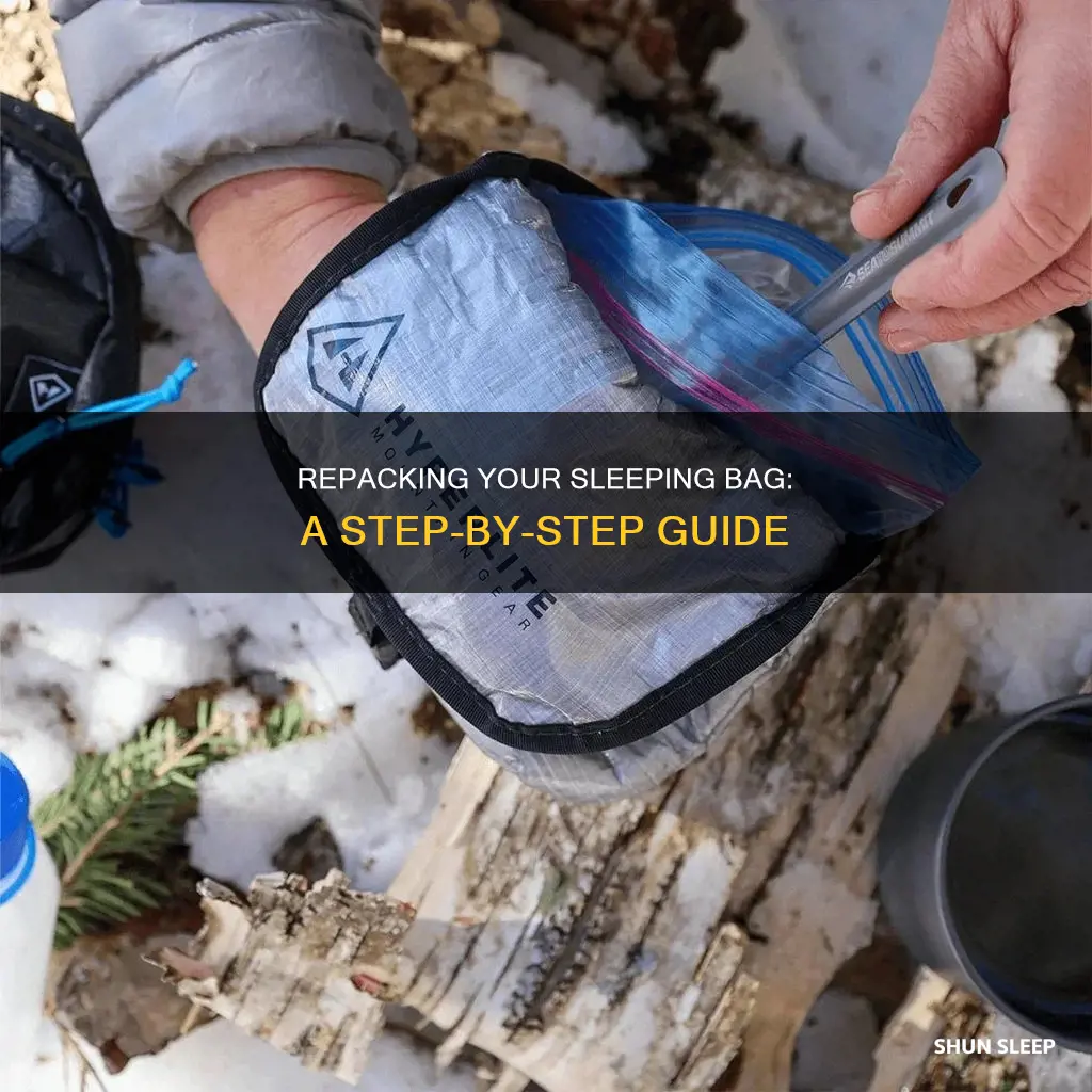 how to repack sleeping bag