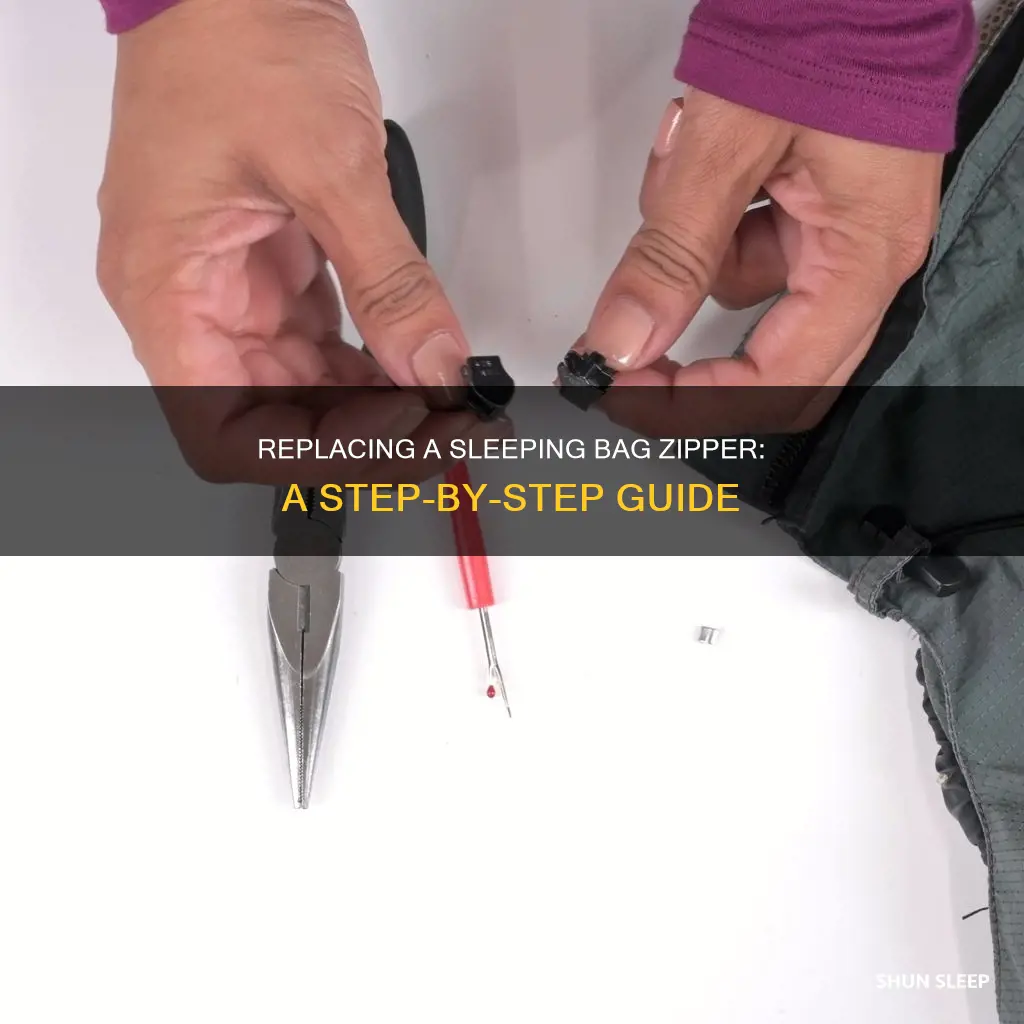 how to replace a sleeping bag zippe