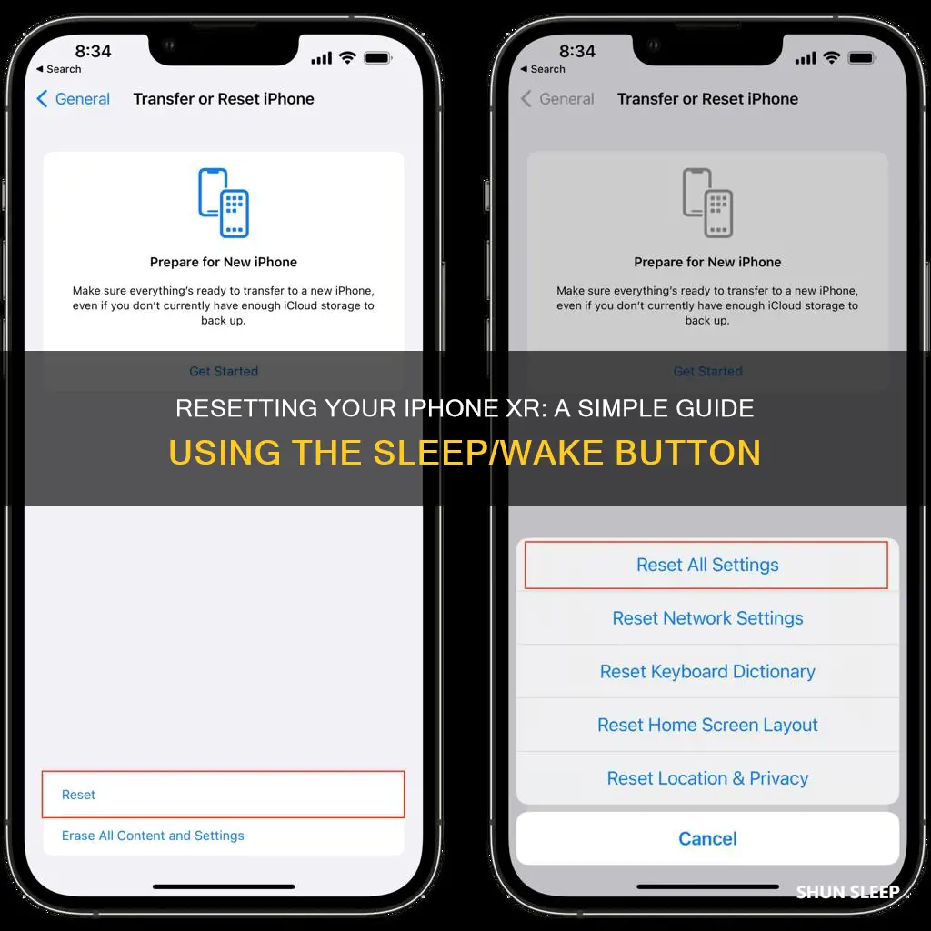 how to reset iphone with sleep wake button iphone xr