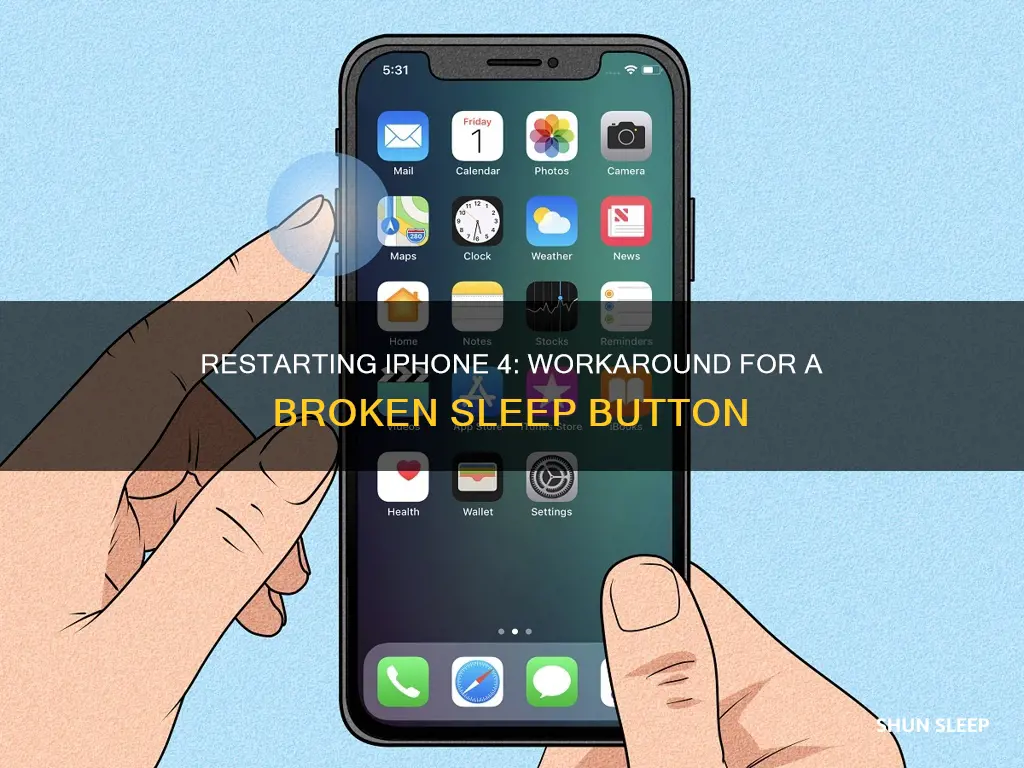 how to restart iphone 4 without sleep button