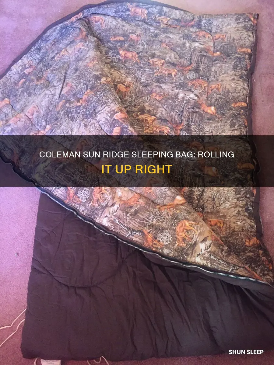 how to roll up a coleman sun ridge sleeping bag
