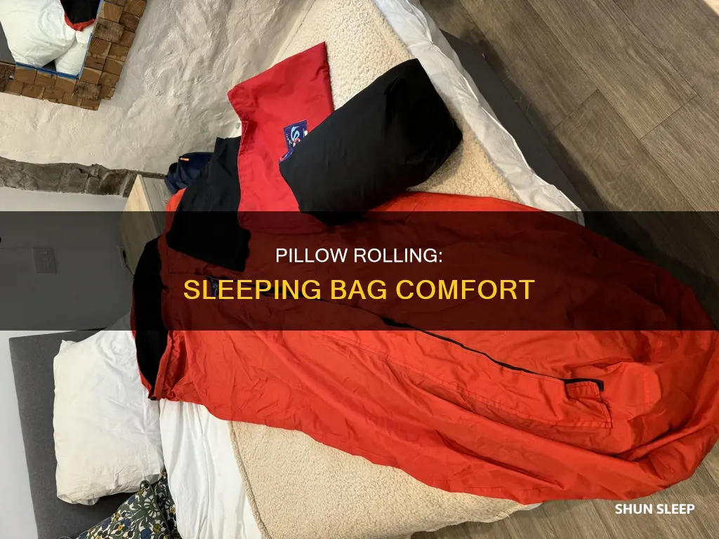how to roll up a pillow inside a sleeping bag