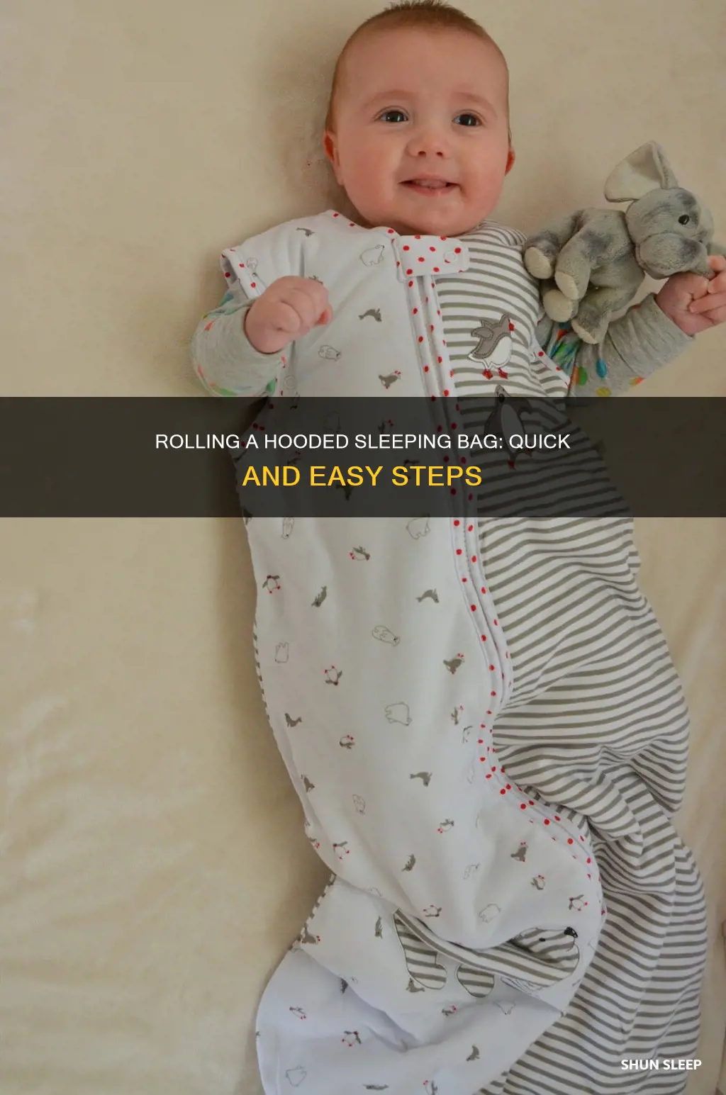 how to roll up a sleeping bag with a hood
