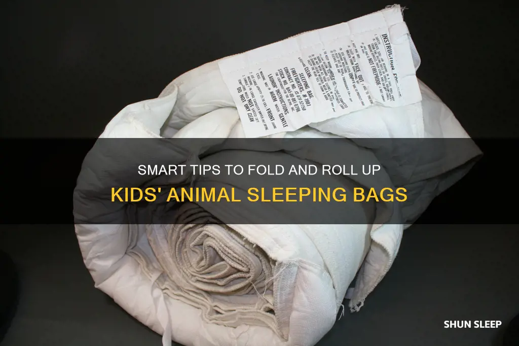 how to roll up kids animal sleeping bag