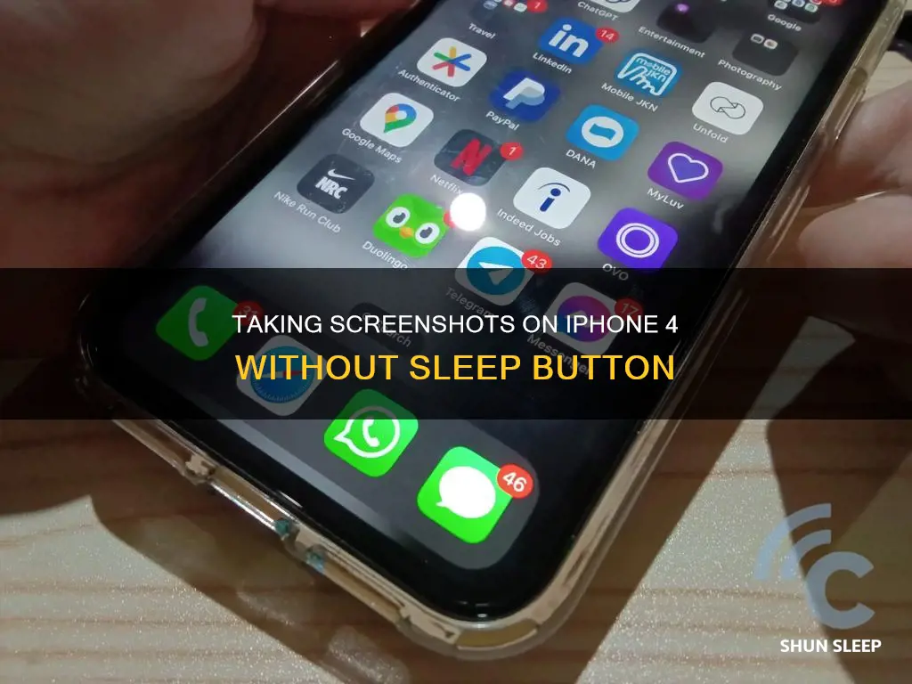 how to screenshot on iphone 4 without sleep button