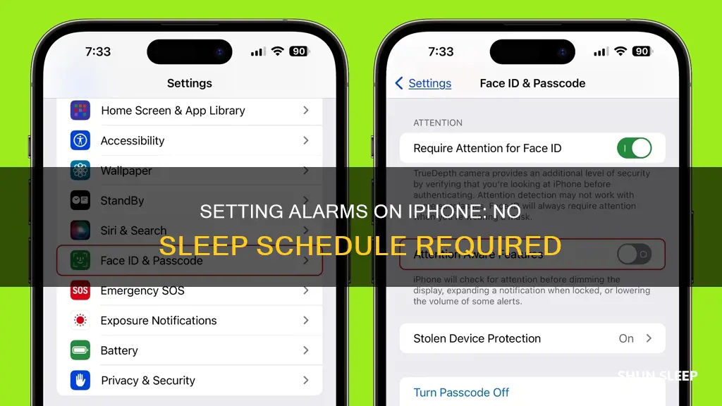 how to set alarm on iphone without sleep schedule
