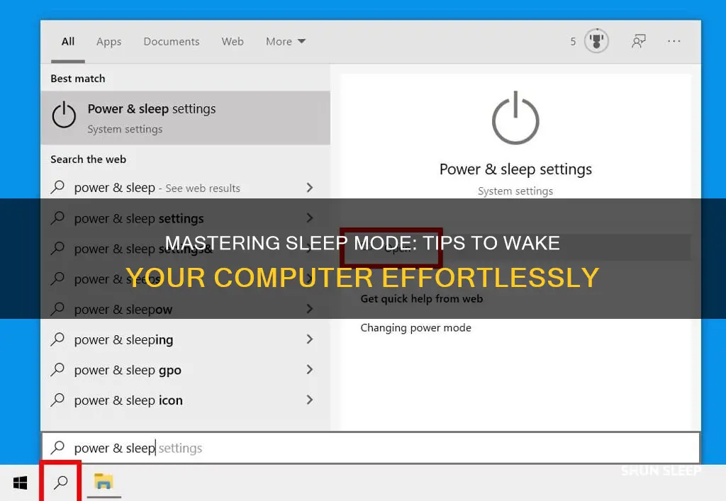 how to set computer to wake from sleep