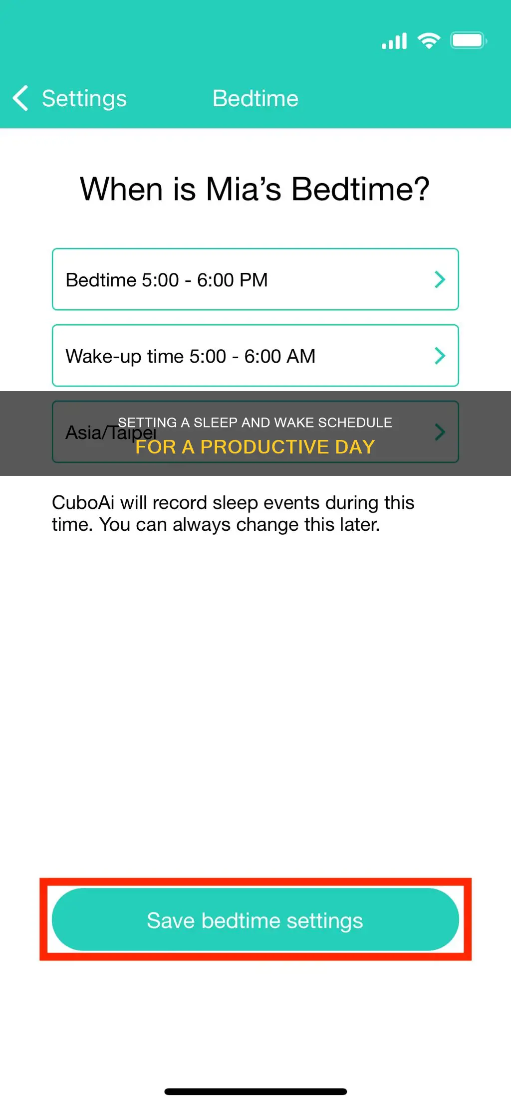 how to set sleep and wake