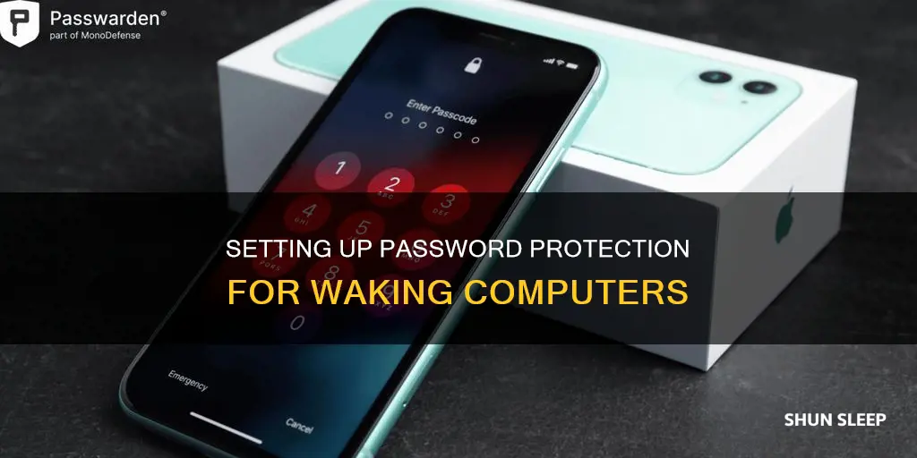 how to set up password when computer wakes from sleep
