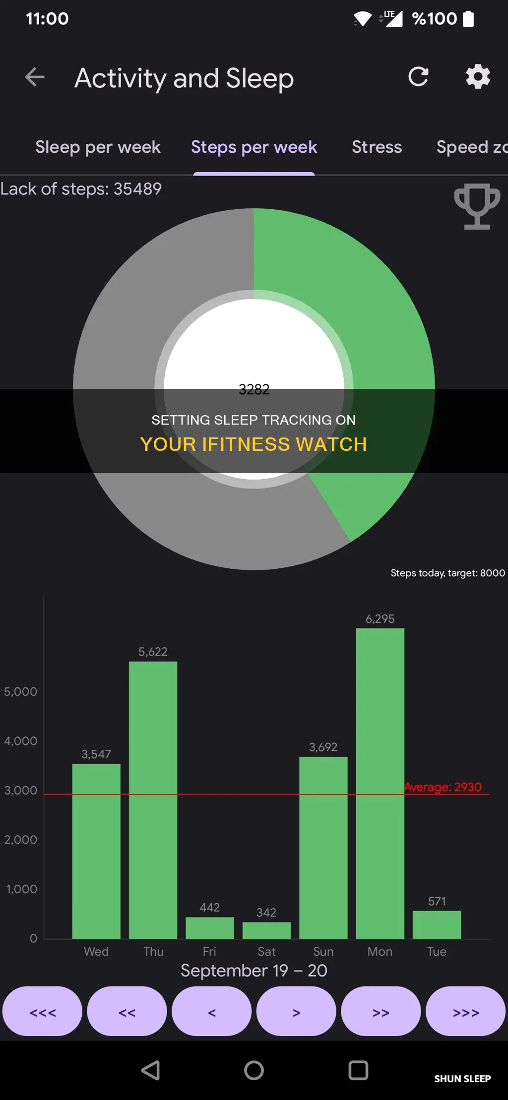 how to setup sleep track on ifitness watch